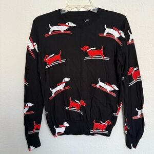 Ground Zero Black Dachshund Wool Silk Blend Sweater Size Small Novelty Quirky
